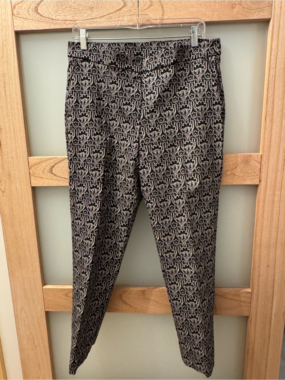 Jules & Leopold Black and Cream Patterned Skinny Pants